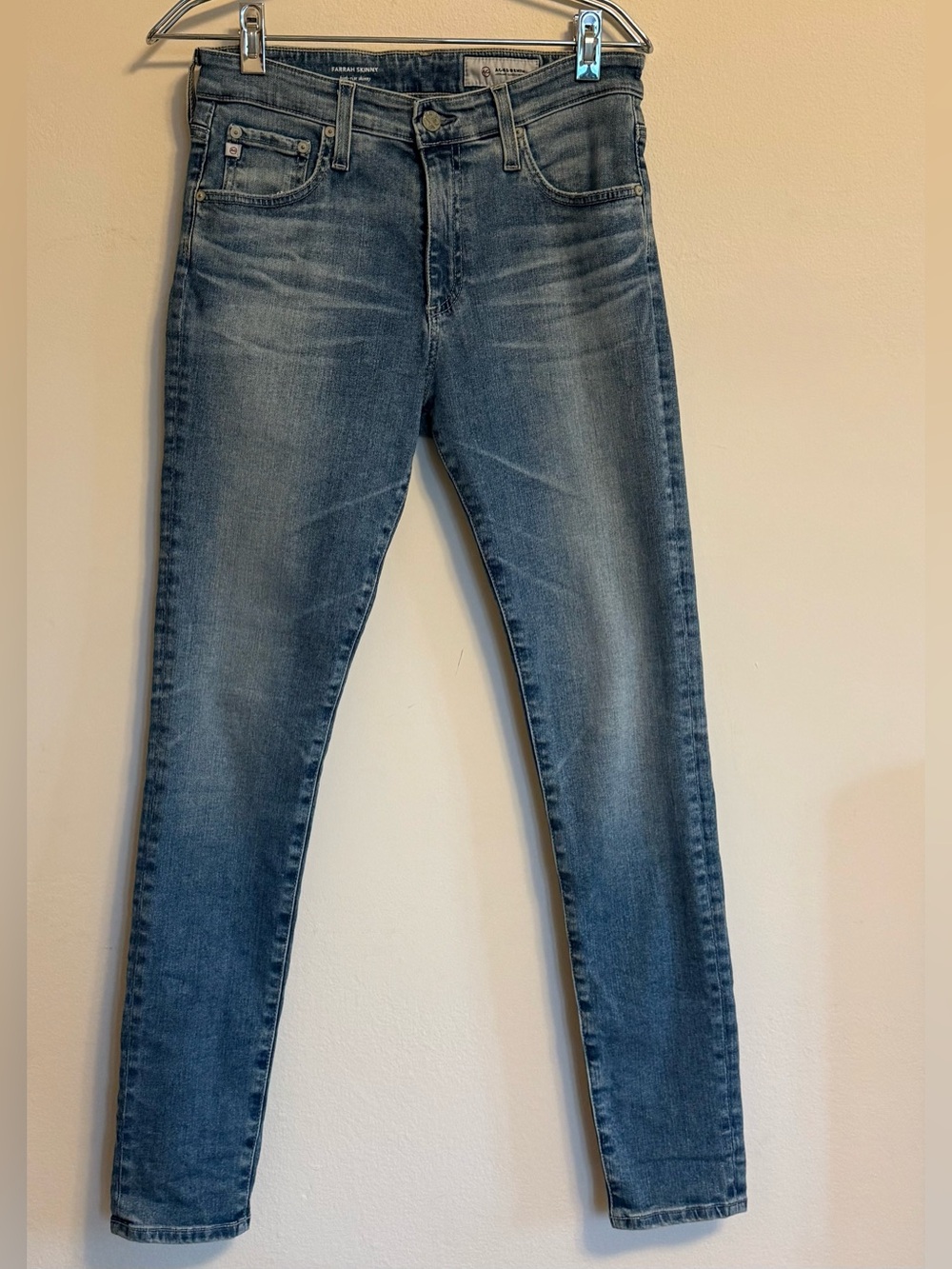AG Adriano Goldschmied Skinny Jeans in Faded Blue